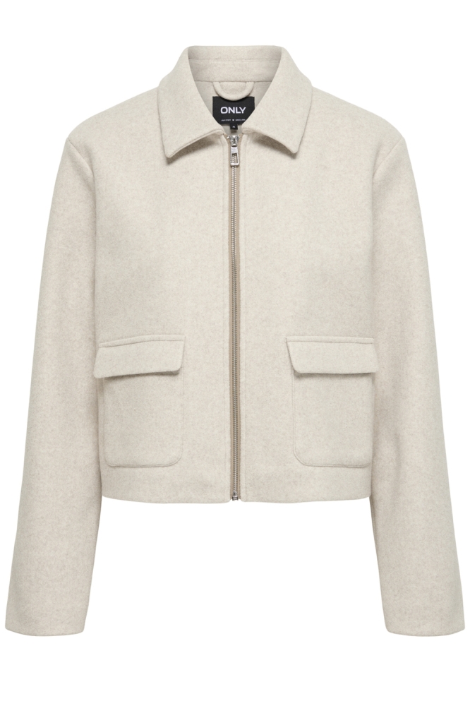 ONLVELA ZIP SHORT JACKET OTW 15359339 PUMICE STONE/MELANGE